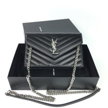 Load image into Gallery viewer, YSL ENVELOP CHAIN WALLET IN GRAIN DE POUDRE EMBOSSED LEATHER
